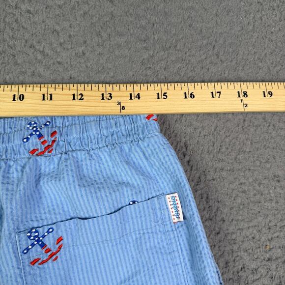 Chubbies Seersucker Shorts Mens Large Blue Embroidered Anchors All Over Print - Picture 6 of 8